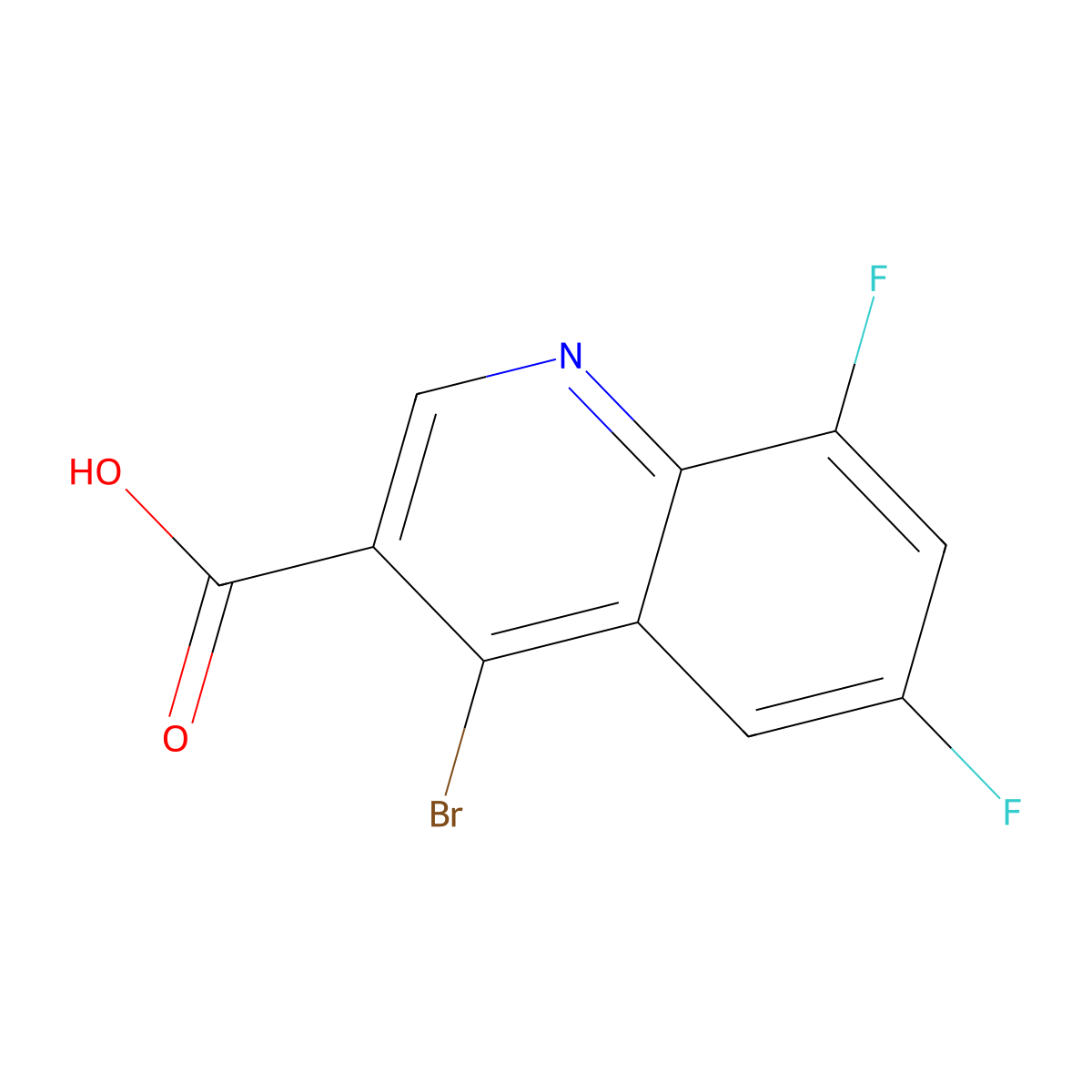 4-Bromo-6,8-difluoroquinoline-3-carboxylic acid molecular structure, CAS 1378259-78-9