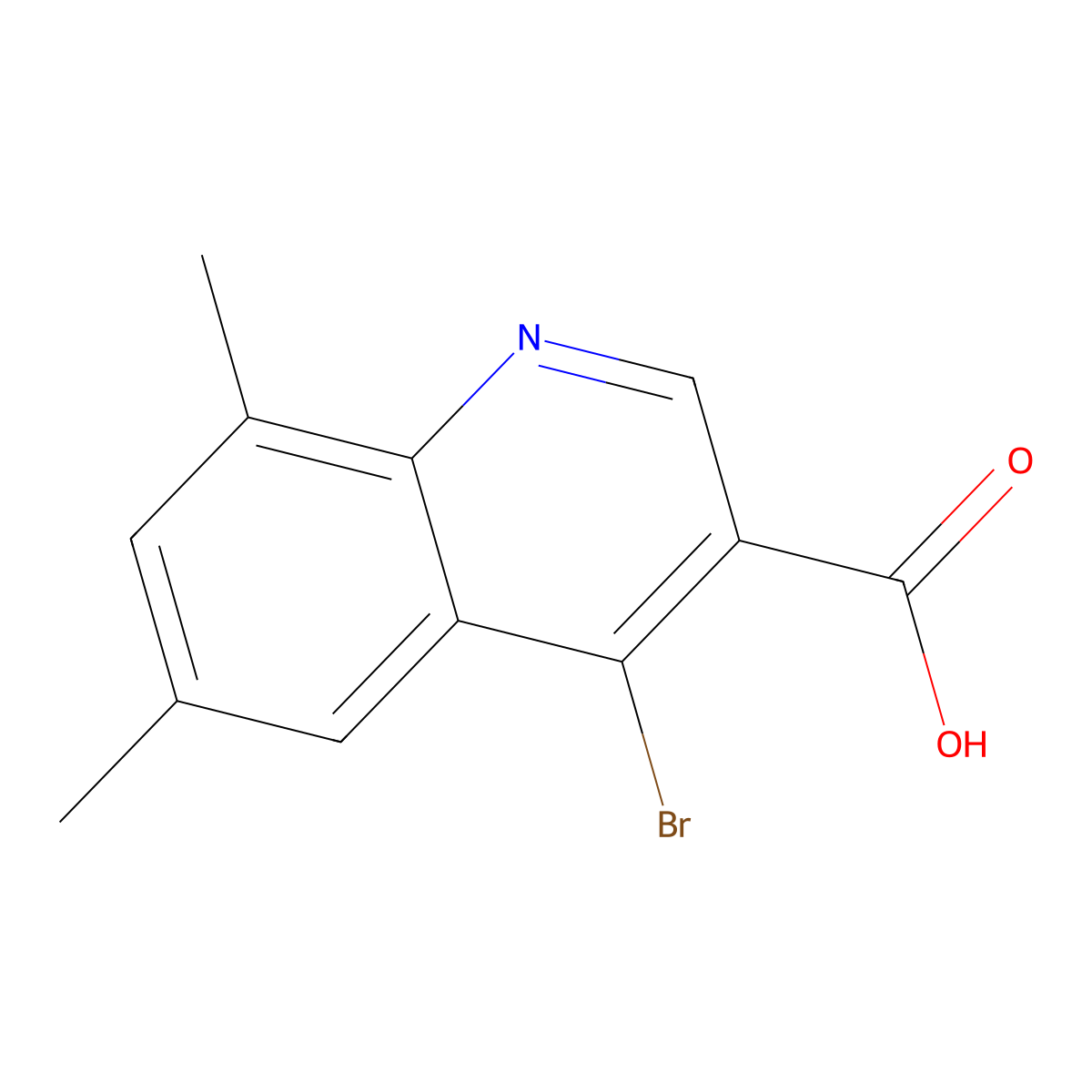 4-Bromo-6,8-dimethylquinoline-3-carboxylic acid molecular structure, CAS 1378259-87-0