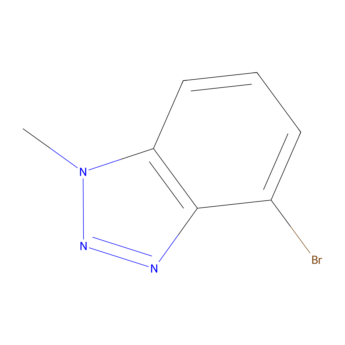 4-bromo-1-methyl-1H-1,2,3-benzotriazole molecular structure, CAS 1378259-89-2