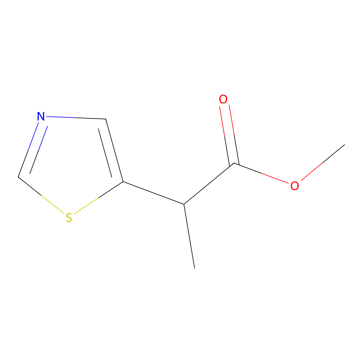 Methyl 2-(thiazol-5-yl)propanoate molecular structure, CAS 1378260-03-7