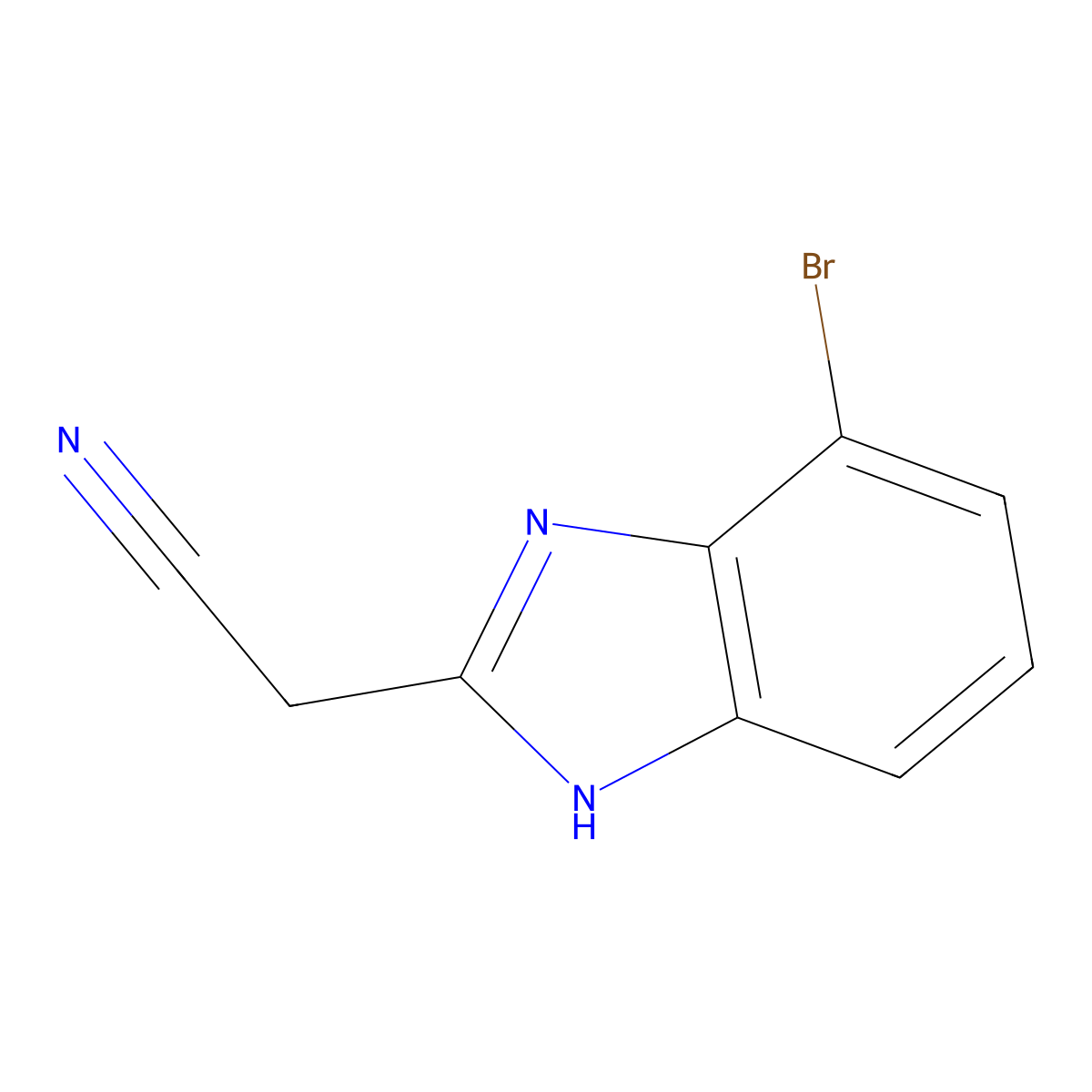 4-Bromo-2-(cyanomethyl)benzimidazole molecular structure, CAS 1378260-17-3