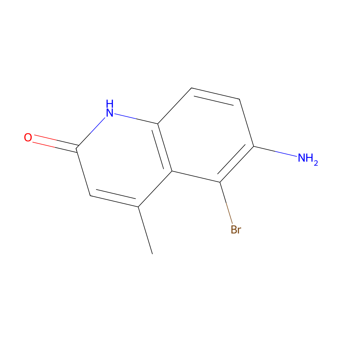 6-Amino-5-bromo-4-methylquinolin-2(1H)-one molecular structure, CAS 1378260-22-0