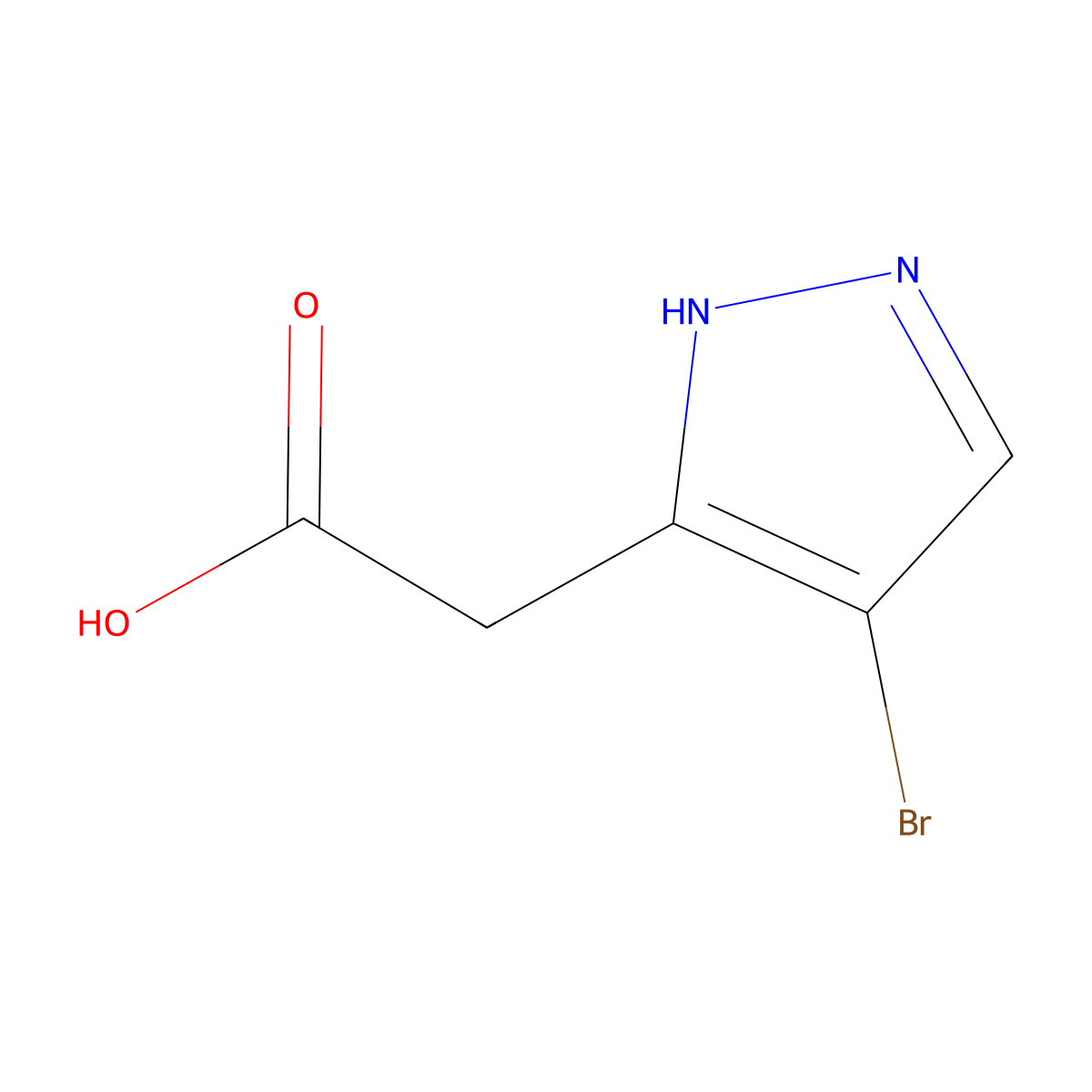 2-(4-Bromo-1H-pyrazol-3-yl)acetic acid molecular structure, CAS 1378260-38-8