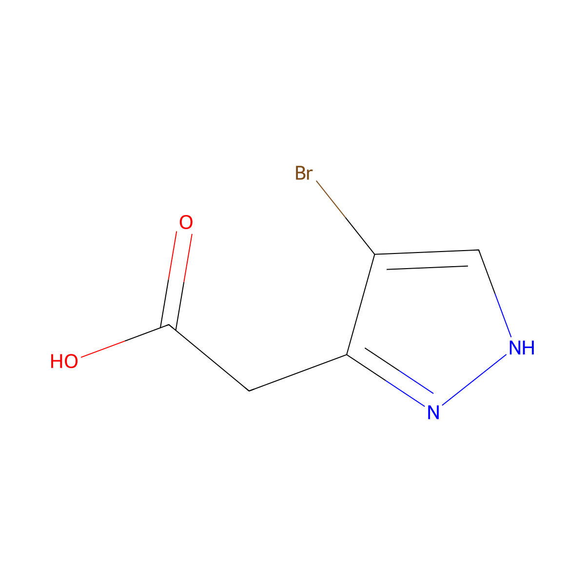 2-(4-Bromo-1H-pyrazol-3-yl)acetic acid molecular structure, CAS 1378260-38-8