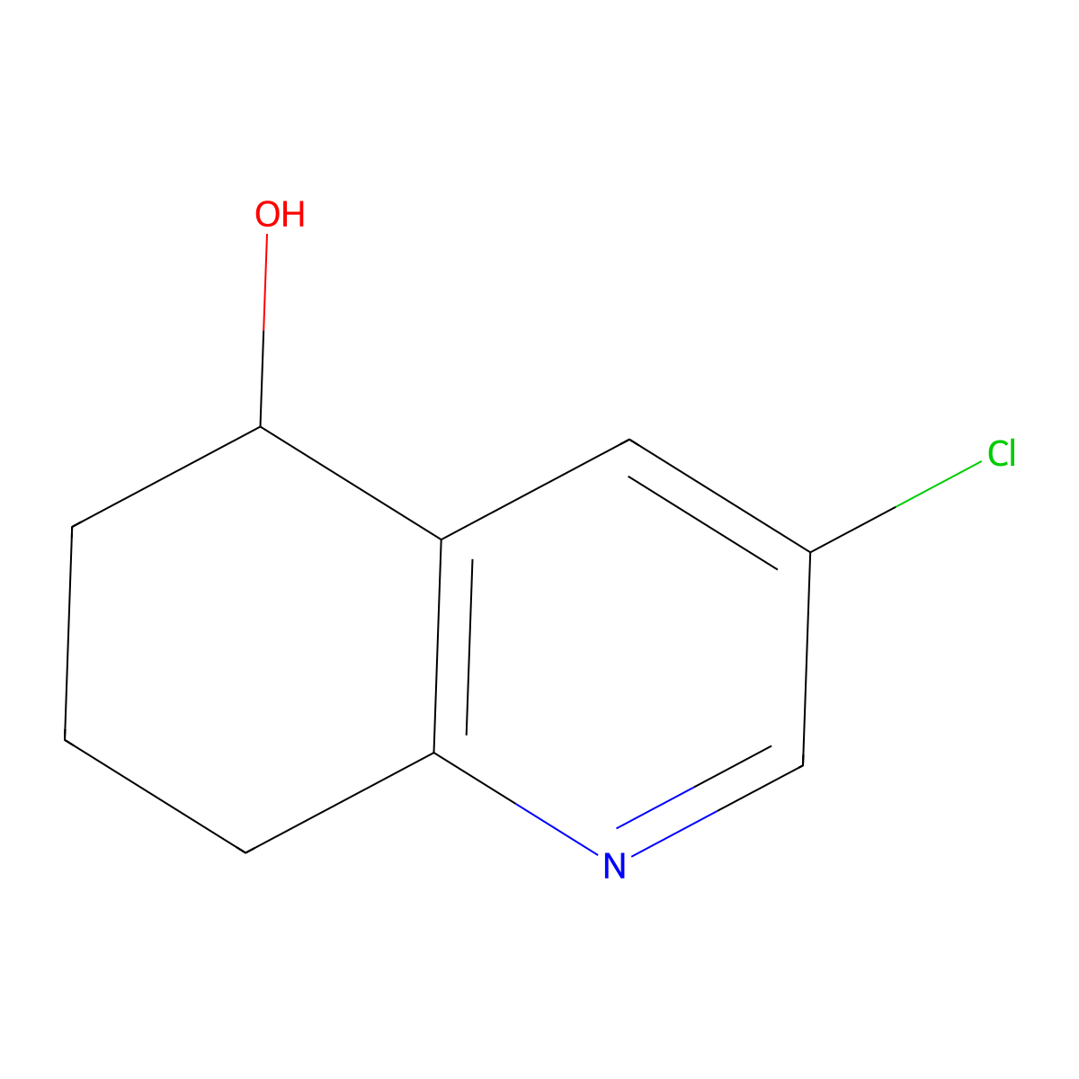 3-Chloro-5,6,7,8-tetrahydroquinolin-5-ol molecular structure, CAS 1378260-51-5