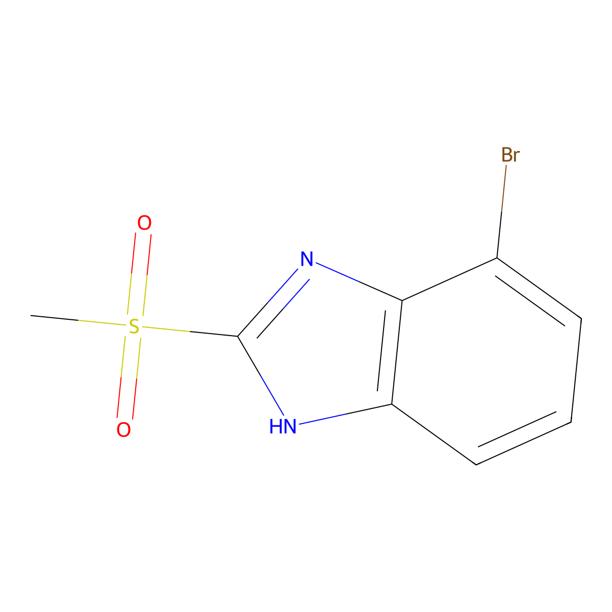 4-bromo-2-methylsulfonyl-1H-benzimidazole molecular structure, CAS 1378260-63-9