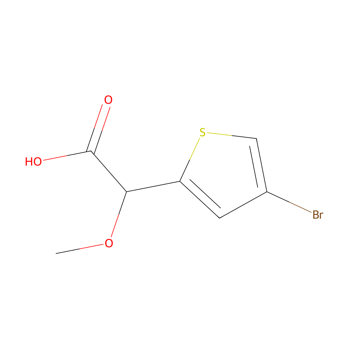 2-(4-Bromothiophen-2-yl)-2-methoxyacetic acid molecular structure, CAS 1378260-68-4