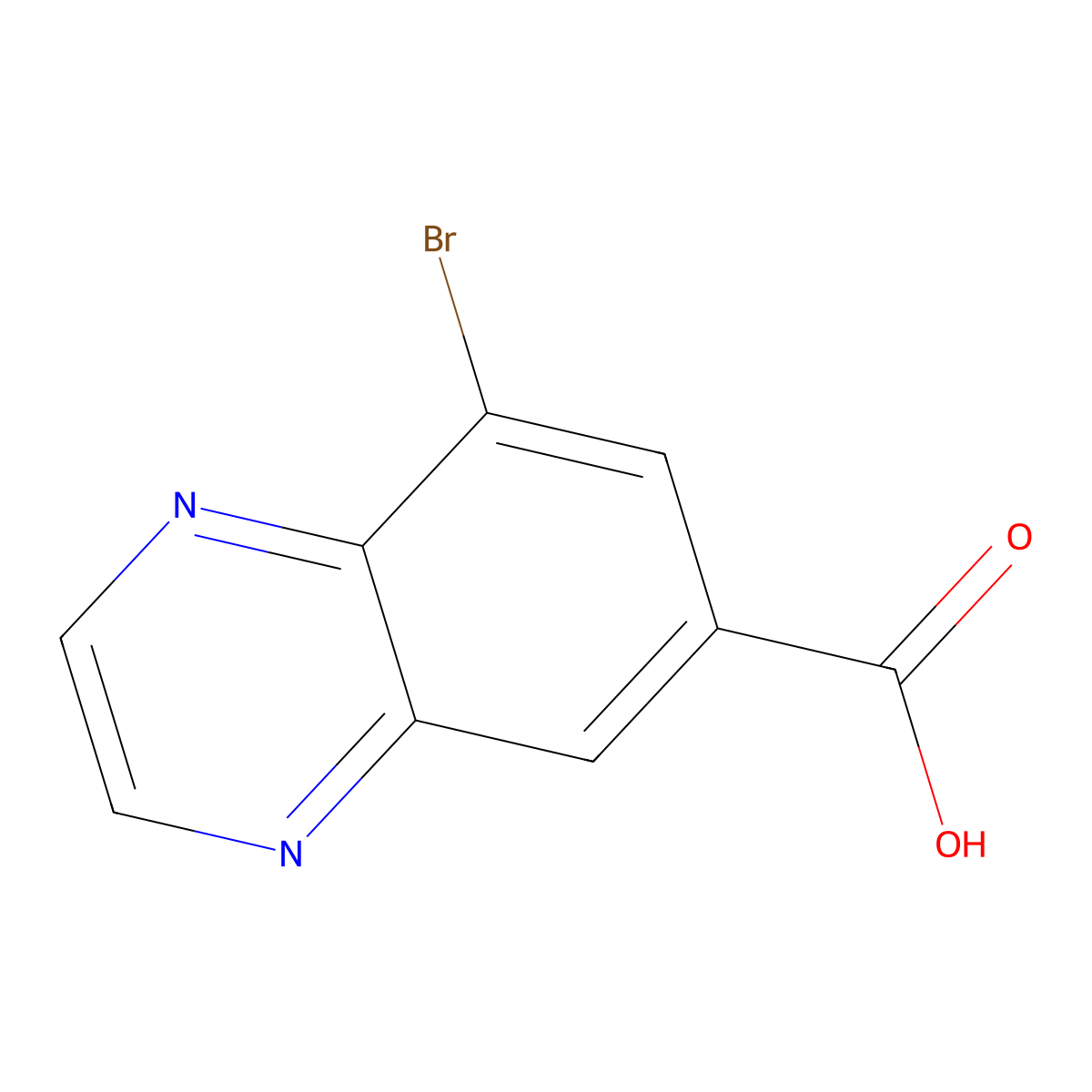 8-Bromoquinoxaline-6-carboxylic acid molecular structure, CAS 1378260-89-9