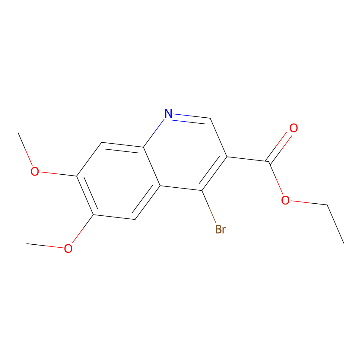Ethyl 4-bromo-6,7-dimethoxyquinoline-3-carboxylate molecular structure, CAS 1378260-93-5