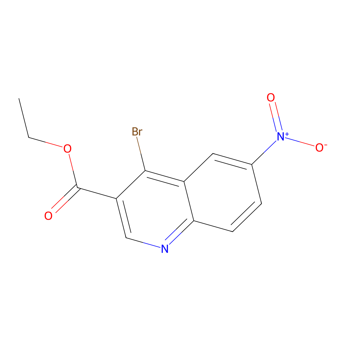 Ethyl 4-bromo-6-nitroquinoline-3-carboxylate molecular structure, CAS 1378260-95-7