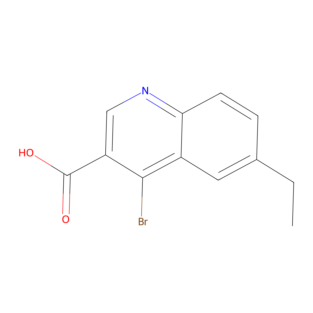 4-Bromo-6-ethylquinoline-3-carboxylic acid molecular structure, CAS 1378261-04-1