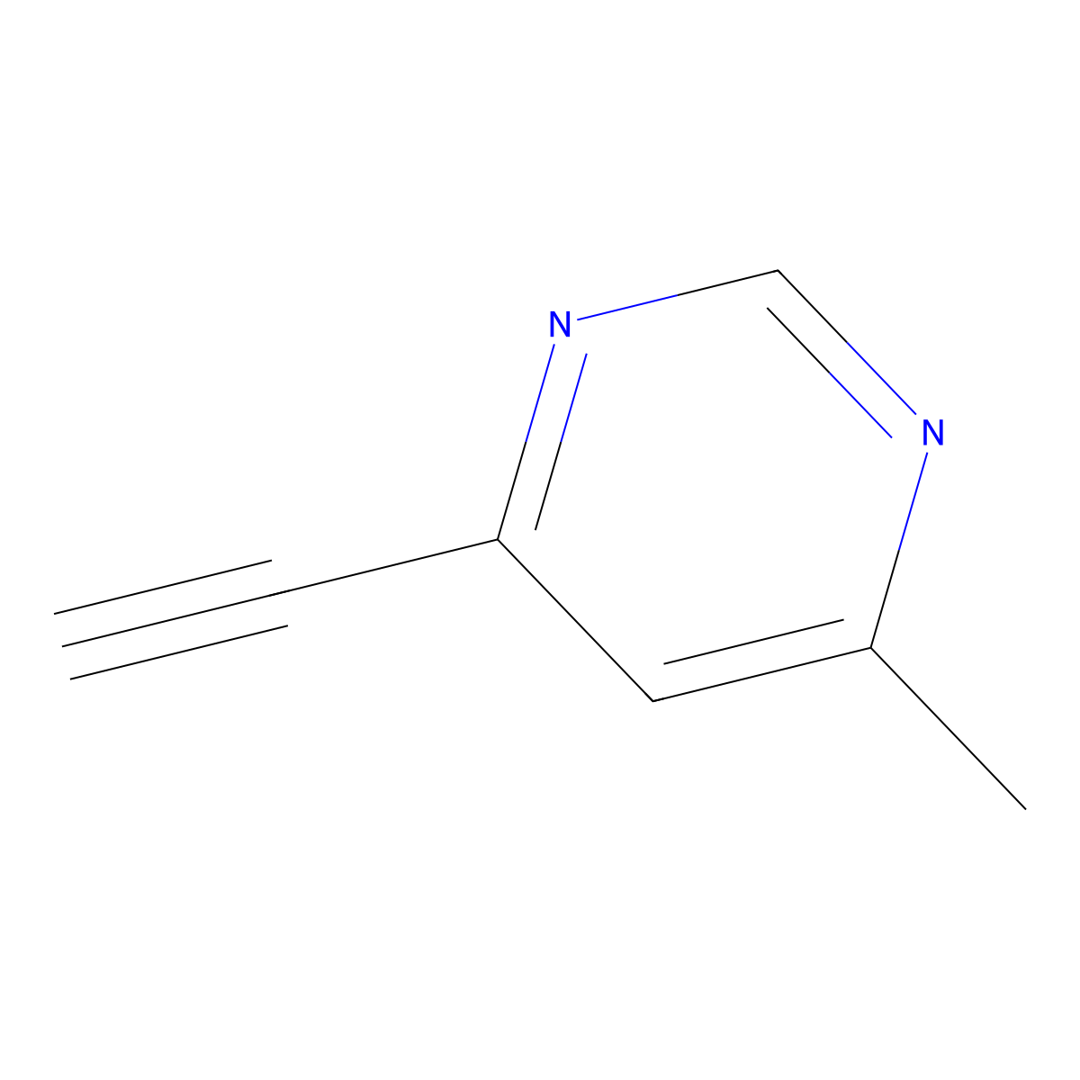 4-Ethynyl-6-methylpyrimidine molecular structure, CAS 1378261-12-1