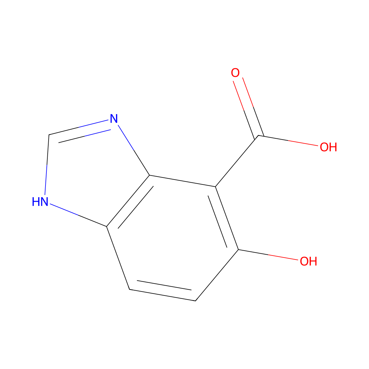 5-Hydroxy-1H-benzo[d]imidazole-4-carboxylic acid molecular structure, CAS 1378261-13-2