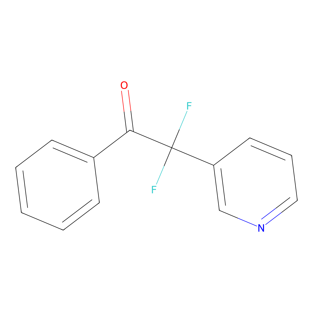 2,2-Difluoro-1-phenyl-2-(pyridin-3-yl)ethan-1-one molecular structure, CAS 1378261-26-7