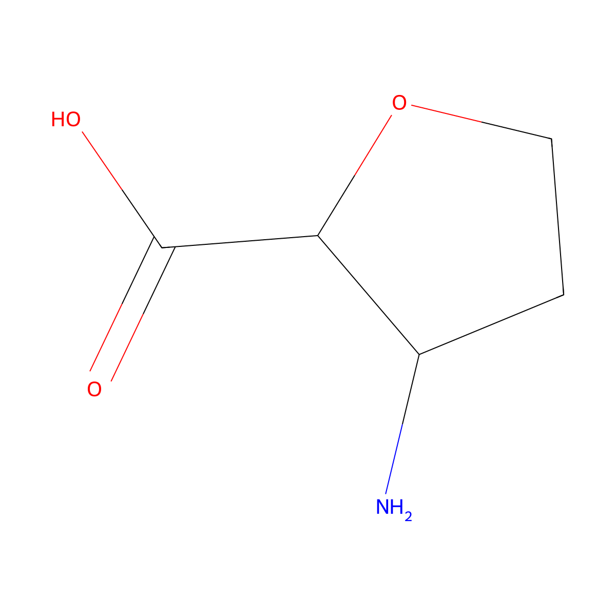 3-Aminooxolane-2-carboxylic acid molecular structure, CAS 1378265-53-2