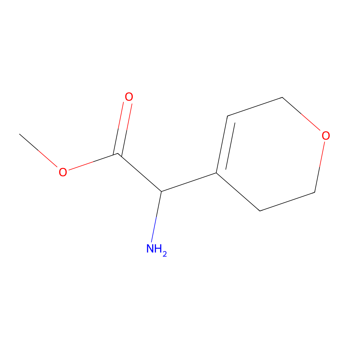 methyl 2-amino-2-(3,6-dihydro-2H-pyran-4-yl)acetate molecular structure, CAS 1378266-01-3