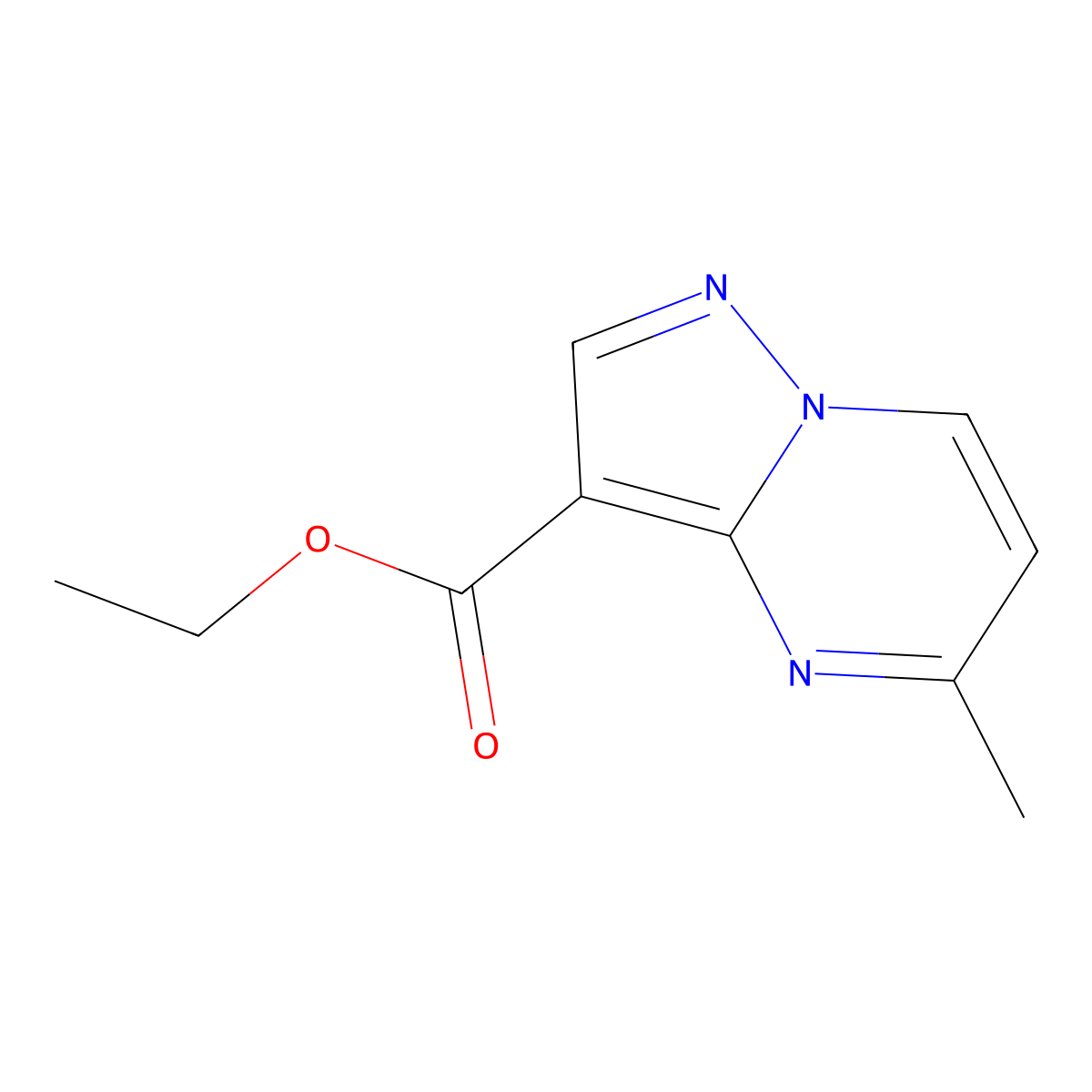 Ethyl 5-methylpyrazolo[1,5-a]pyrimidine-3-carboxylate molecular structure, CAS 1378267-04-9