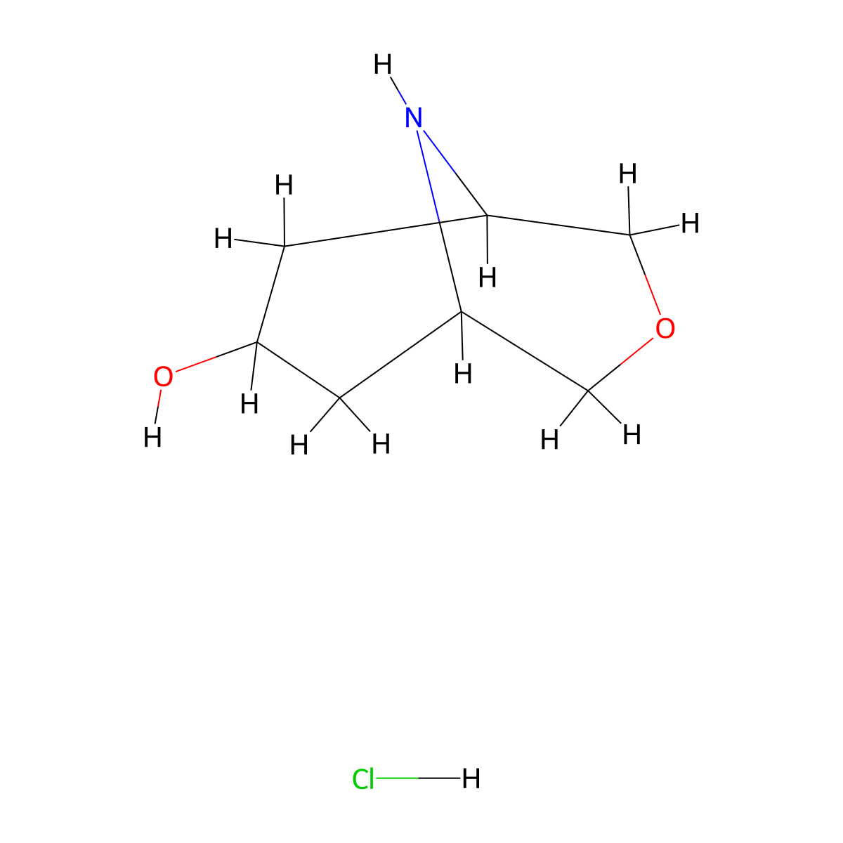 3-Oxa-9-azabicyclo[3.3.1]nonan-7-ol hydrochloride molecular structure, CAS 1378267-96-9
