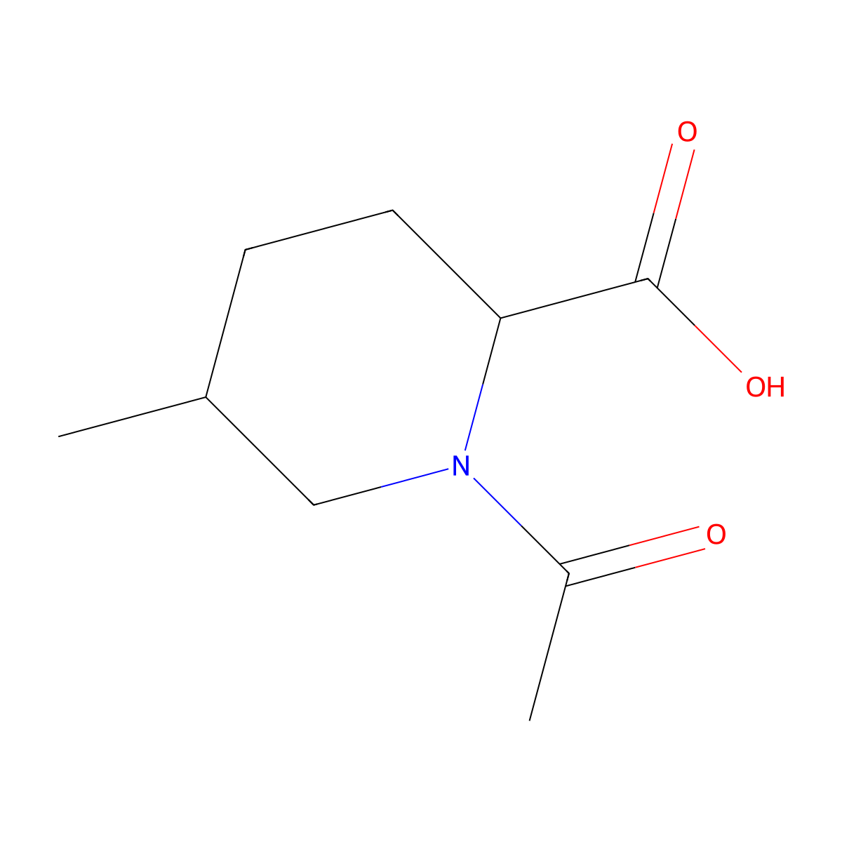 1-Acetyl-5-methylpiperidine-2-carboxylic acid molecular structure, CAS 1378269-58-9