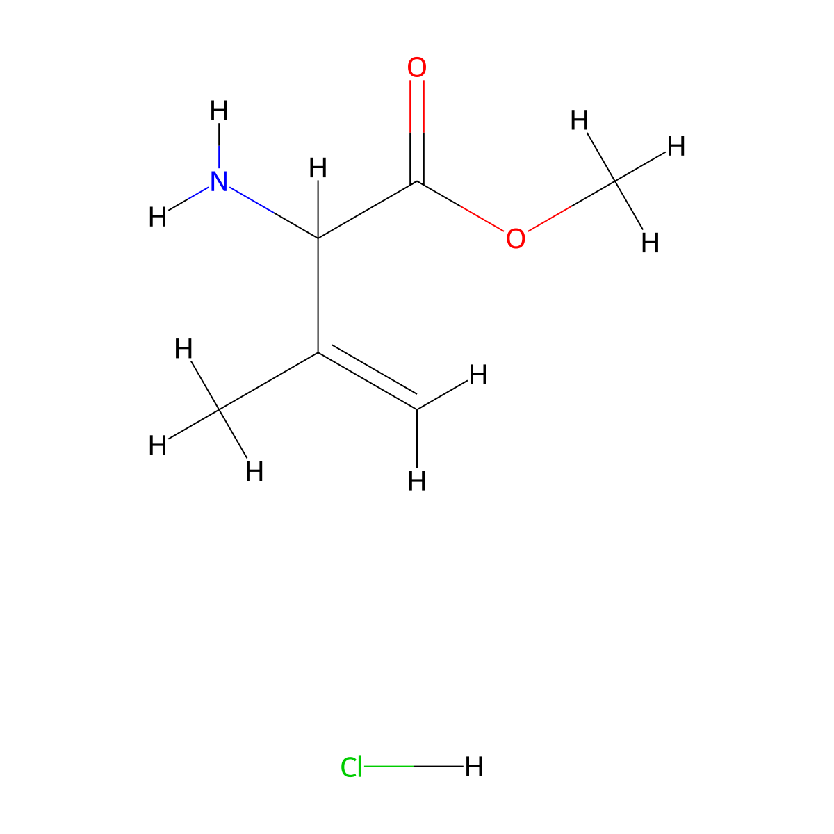 Methyl 2-amino-3-methylbut-3-enoate hydrochloride molecular structure, CAS 1378269-99-8