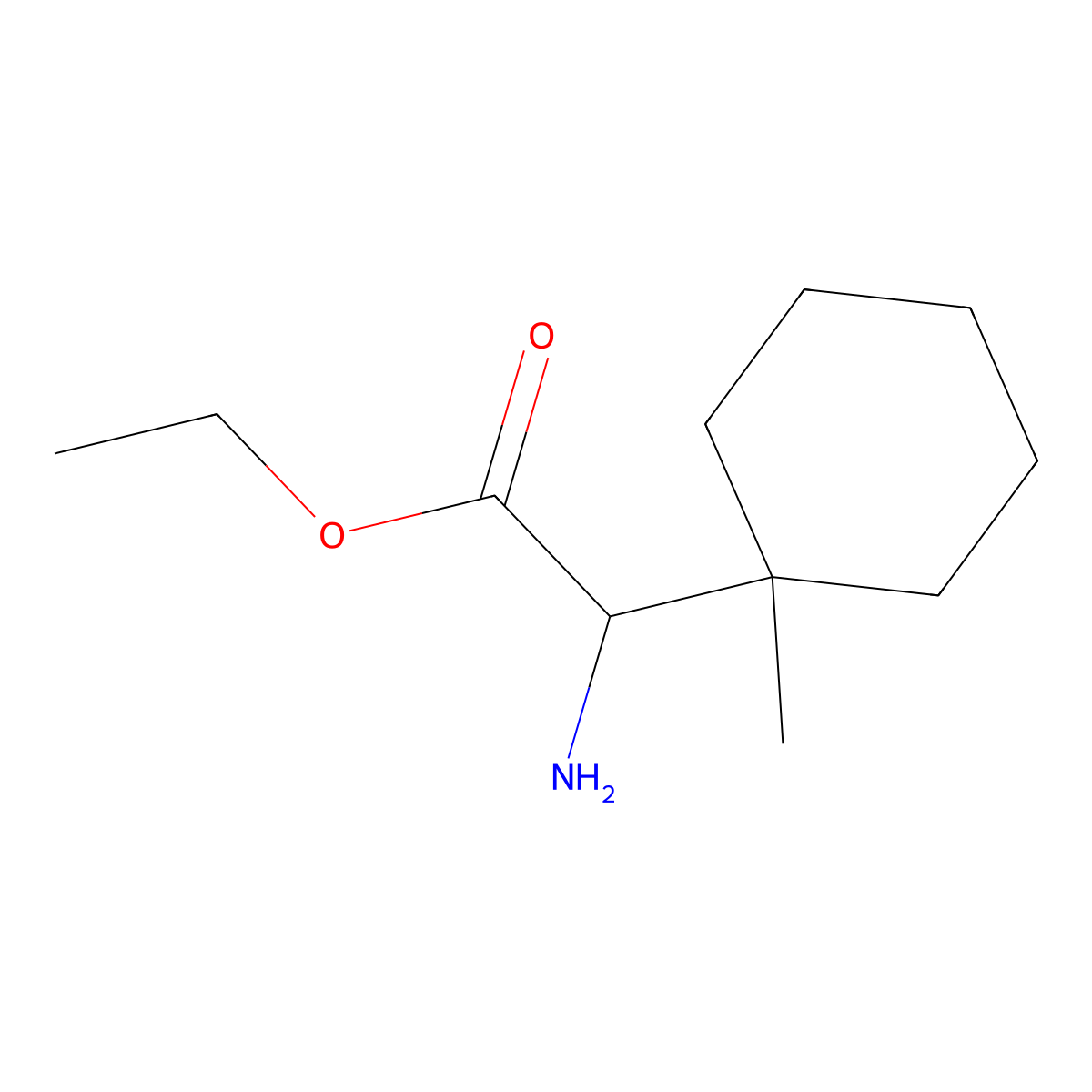 Ethyl 2-amino-2-(1-methylcyclohexyl)acetate molecular structure, CAS 1378270-03-1