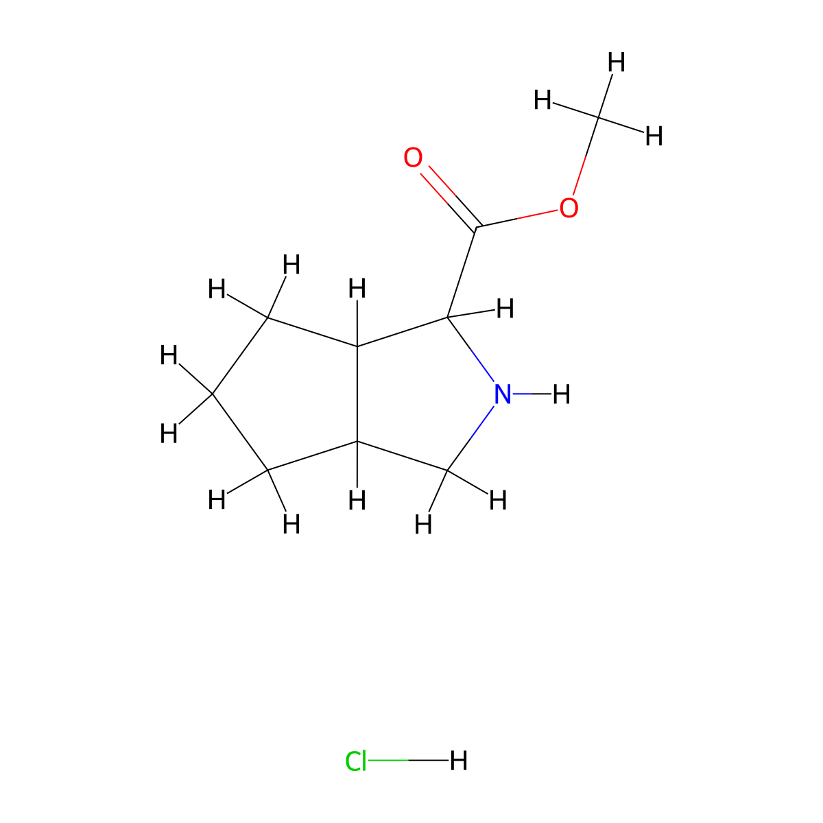 Methyl octahydrocyclopenta[c]pyrrole-1-carboxylate hydrochloride molecular structure, CAS 1378270-90-6