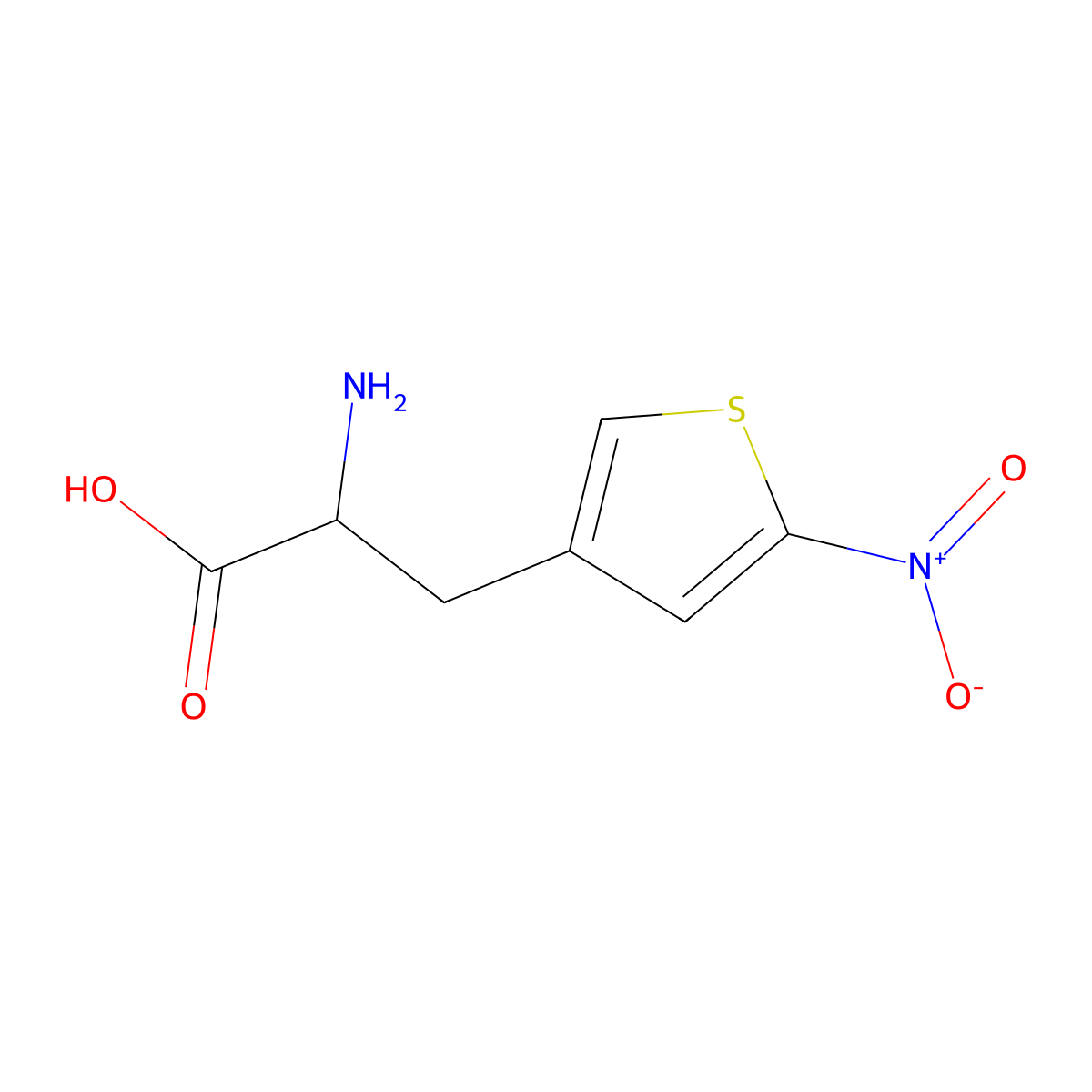 2-Amino-3-(5-nitrothiophen-3-yl)propanoic acid molecular structure, CAS 1378271-38-5