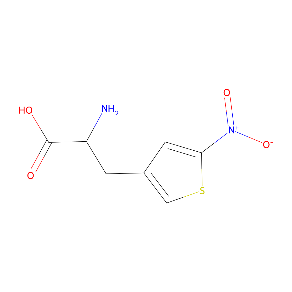 2-Amino-3-(5-nitrothiophen-3-yl)propanoic acid molecular structure, CAS 1378271-38-5