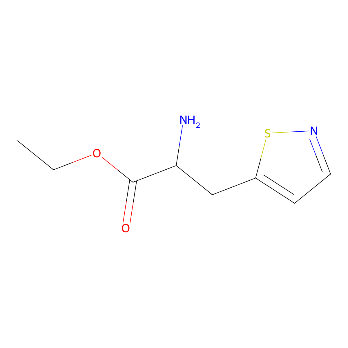 Ethyl 2-amino-3-(isothiazol-5-yl)propanoate molecular structure, CAS 1378271-61-4
