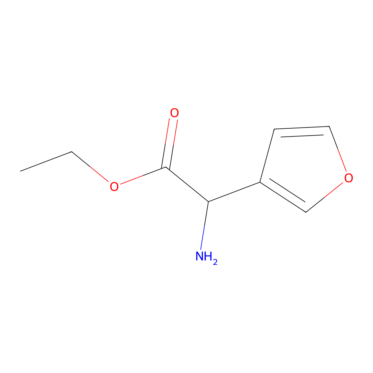 Ethyl 2-amino-2-(furan-3-yl)acetate molecular structure, CAS 1378279-43-6