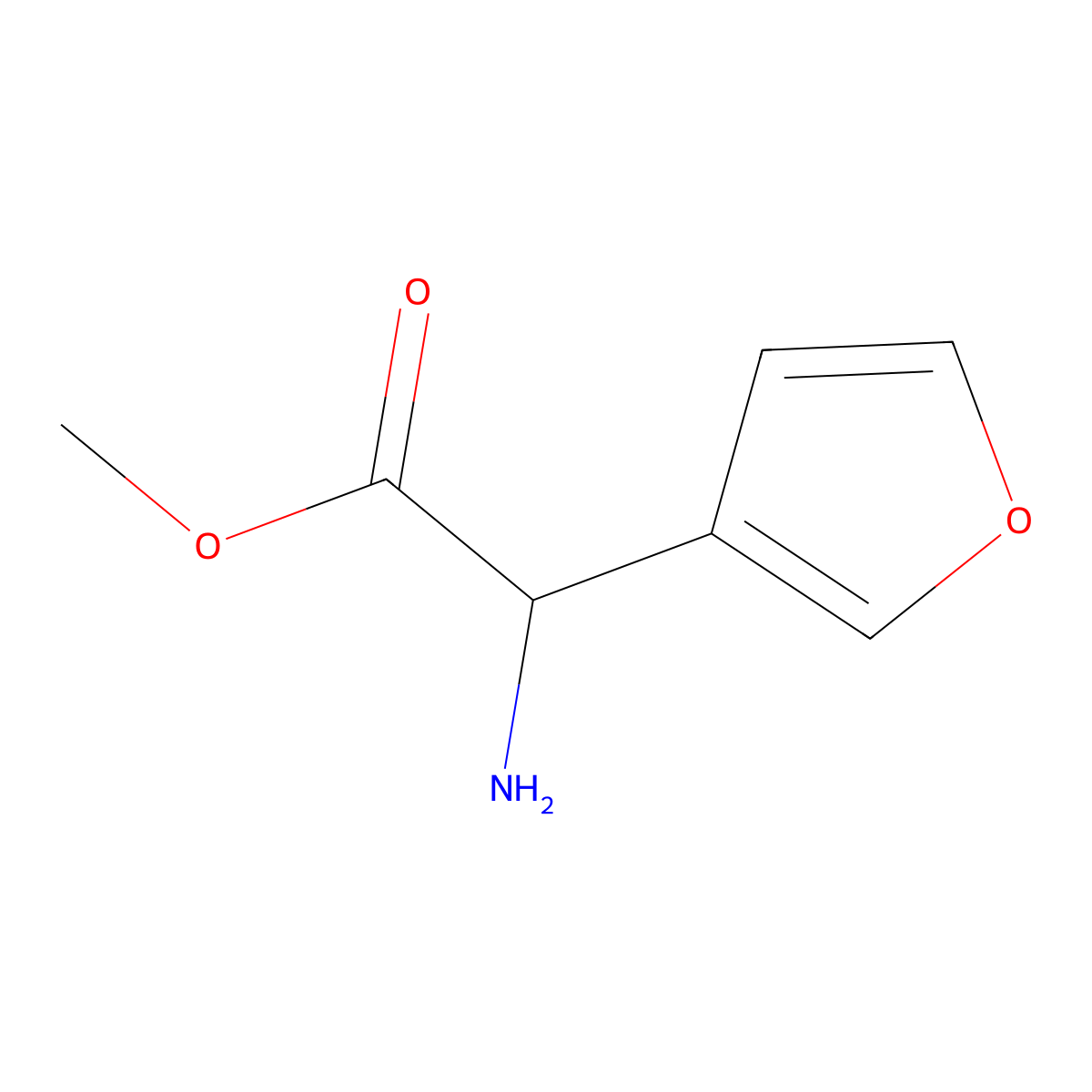 Methyl 2-amino-2-(furan-3-yl)acetate molecular structure, CAS 1378282-15-5