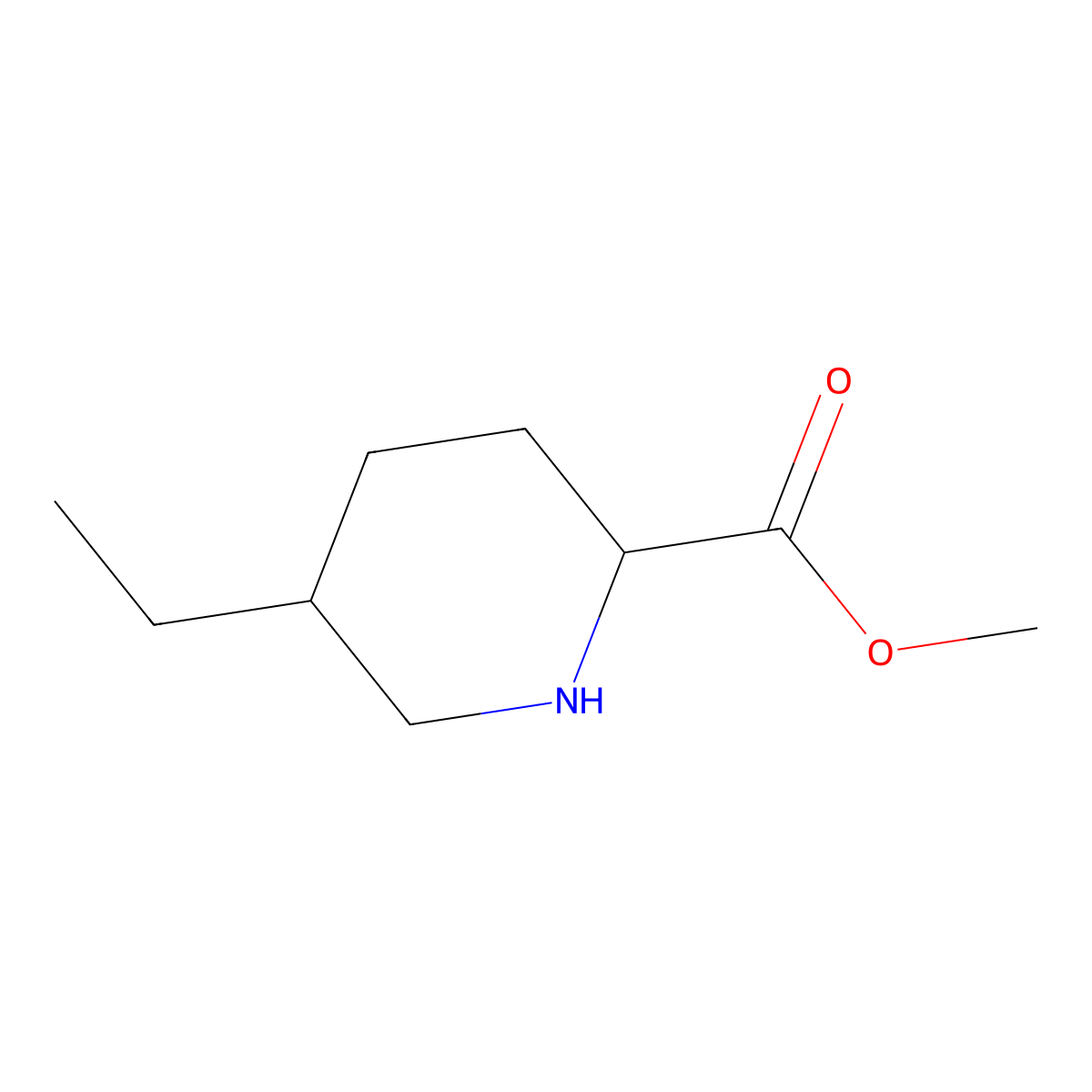 Methyl 5-ethylpiperidine-2-carboxylate molecular structure, CAS 1378288-28-8