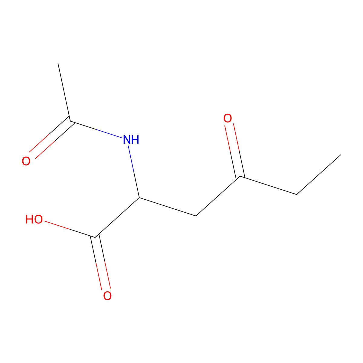 2-Acetamido-4-oxohexanoic acid molecular structure, CAS 1378290-23-3