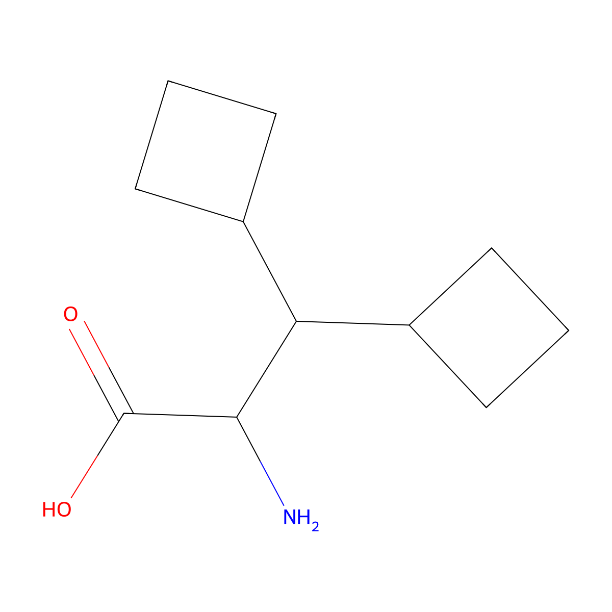 2-Amino-3,3-dicyclobutylpropanoic acid molecular structure, CAS 1378290-31-3