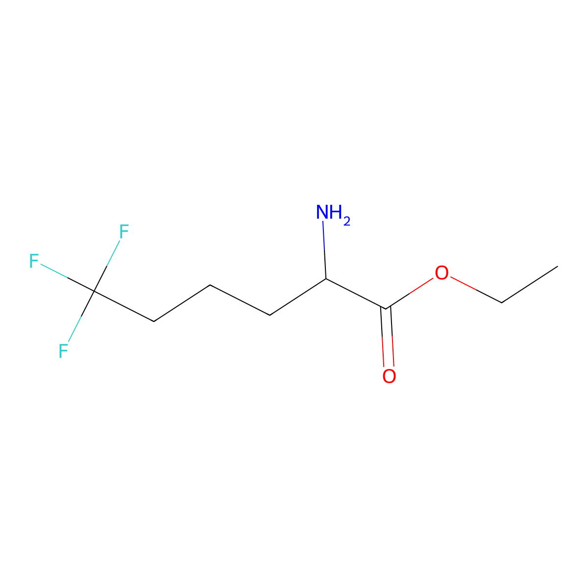 Ethyl 2-amino-6,6,6-trifluorohexanoate molecular structure, CAS 1378296-86-6