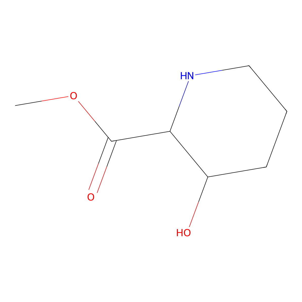 Methyl 3-hydroxypiperidine-2-carboxylate molecular structure, CAS 1378298-30-6