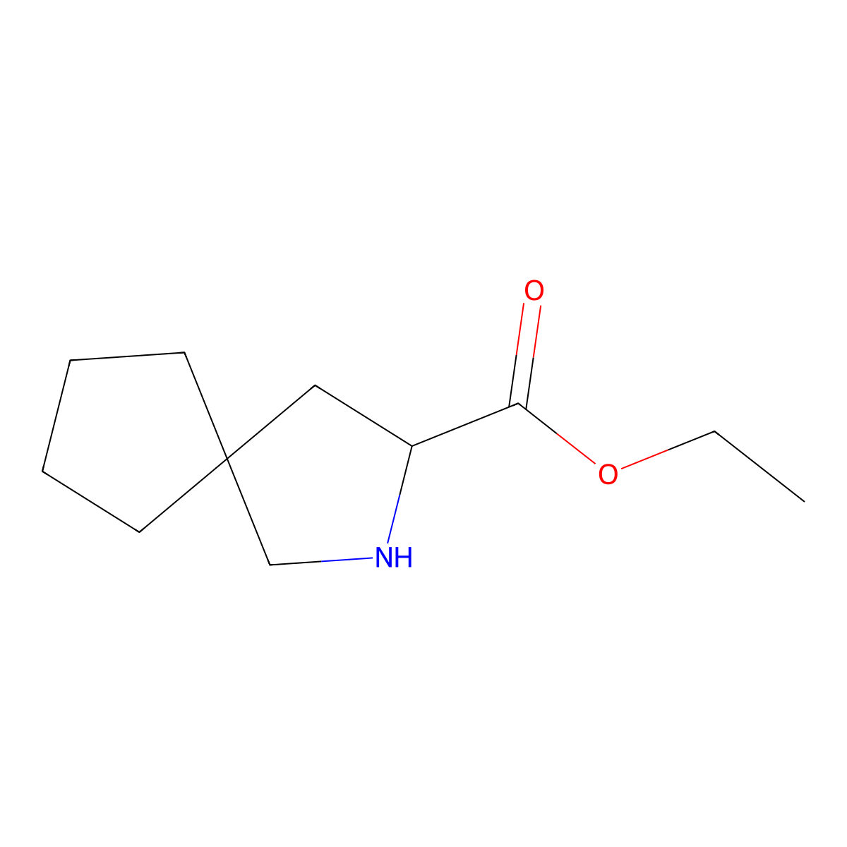 Ethyl 2-azaspiro[4.4]nonane-3-carboxylate molecular structure, CAS 1378298-89-5