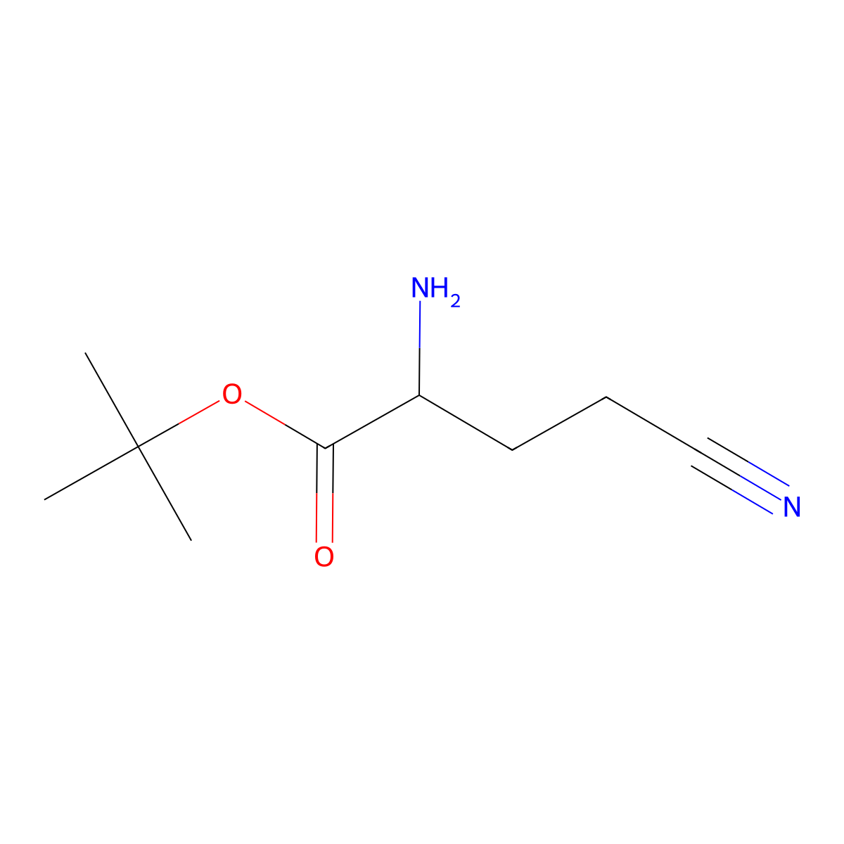 Tert-butyl 2-amino-4-cyanobutanoate molecular structure, CAS 1378299-83-2