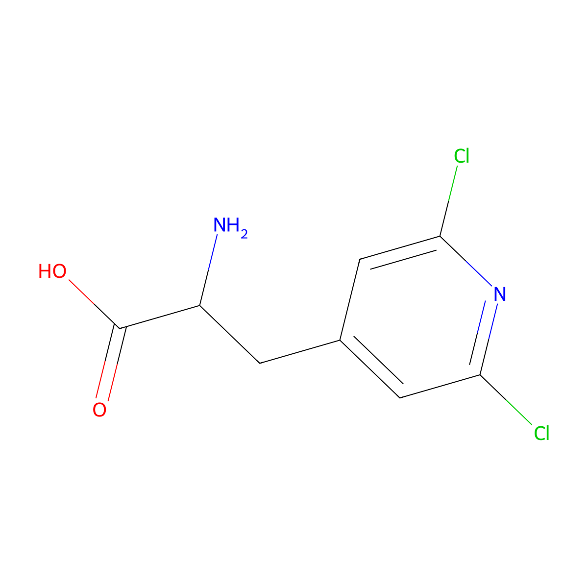 2-Amino-3-(2,6-dichloropyridin-4-yl)propanoic acid molecular structure, CAS 1378300-79-8
