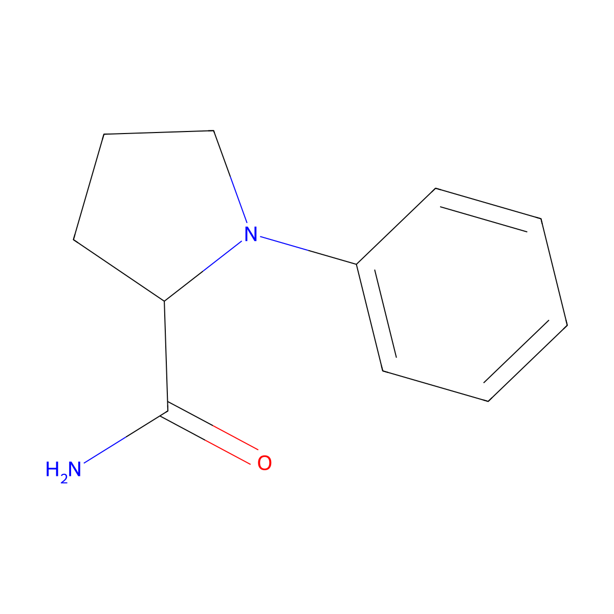 1-Phenylpyrrolidine-2-carboxamide molecular structure, CAS 1378301-20-2