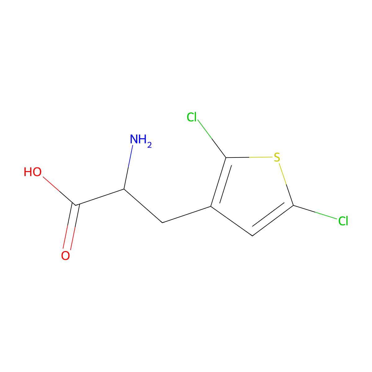 2-Amino-3-(2,5-dichlorothiophen-3-yl)propanoic acid molecular structure, CAS 1378303-37-7