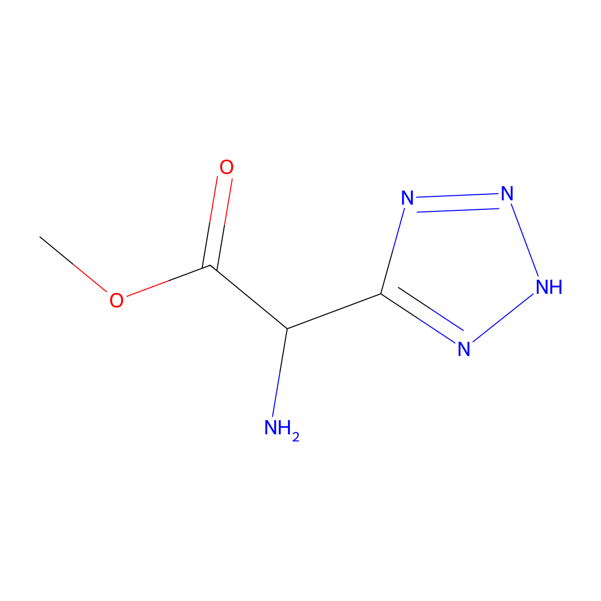 methyl 2-amino-2-(1H-tetrazol-5-yl)acetate molecular structure, CAS 1378303-66-2