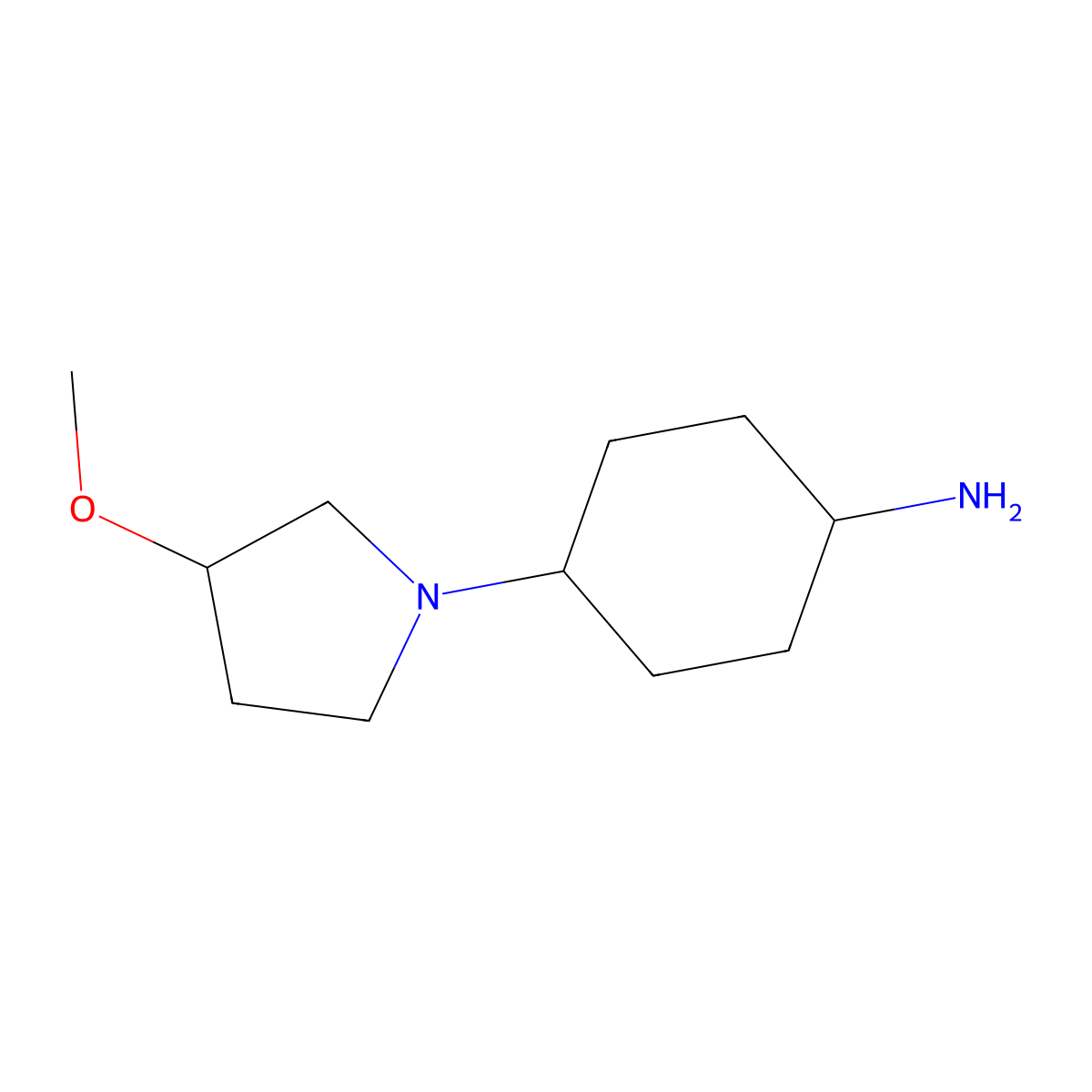 (S)-4-(3-Methoxypyrrolidin-1-YL)cyclohexanamine molecular structure, CAS 1378308-06-5