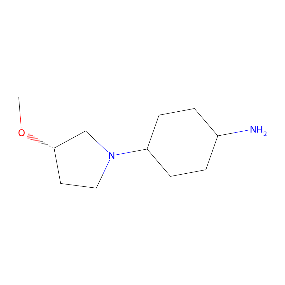 (S)-4-(3-Methoxypyrrolidin-1-YL)cyclohexanamine molecular structure, CAS 1378308-06-5