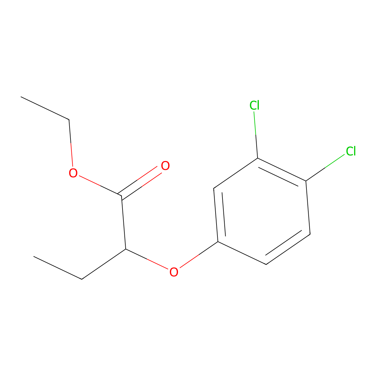 Ethyl 2-(3,4-dichlorophenoxy)butanoate molecular structure, CAS 1378309-19-3