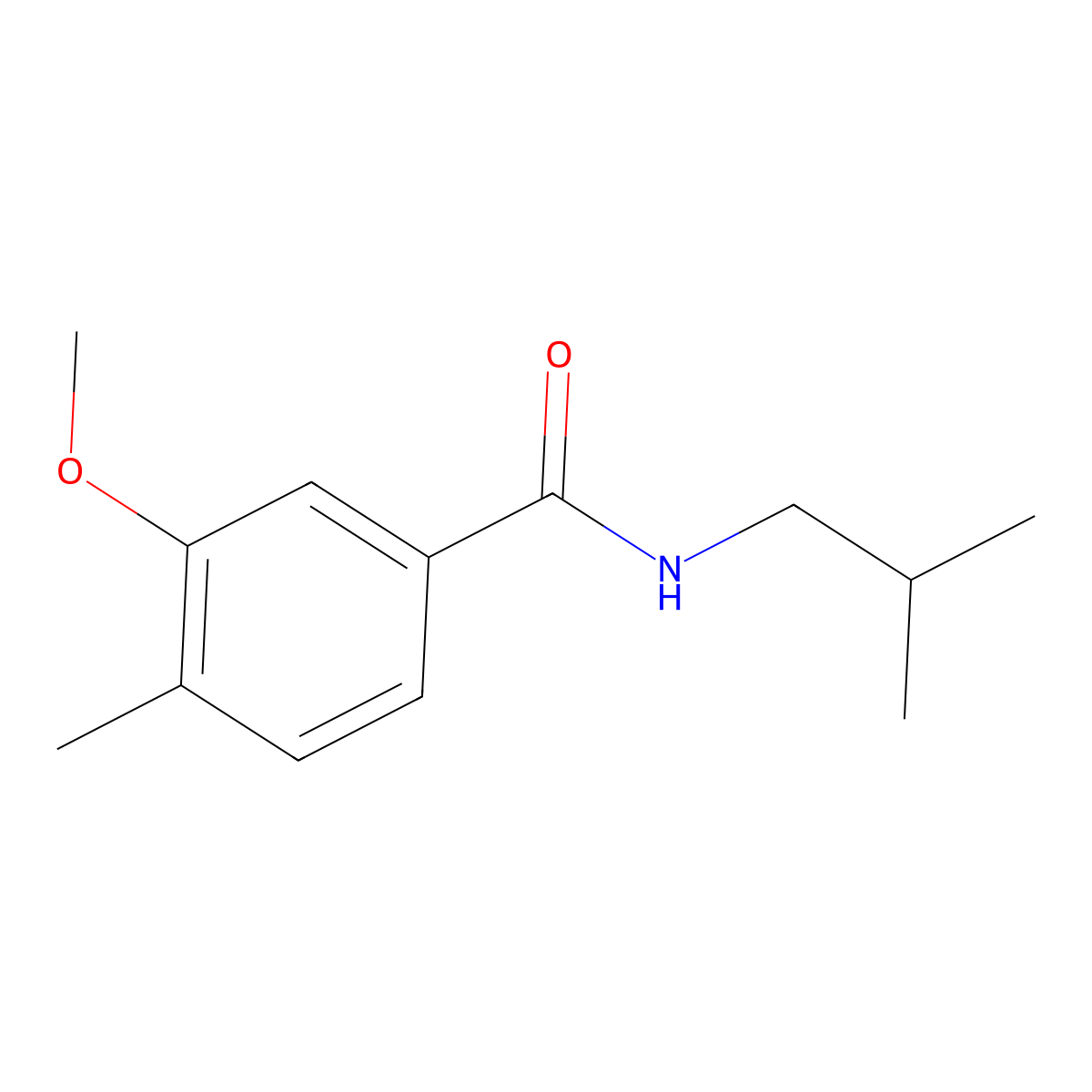 3-methoxy-4-methyl-N-(2-methylpropyl)benzamide molecular structure, CAS 1378316-71-2