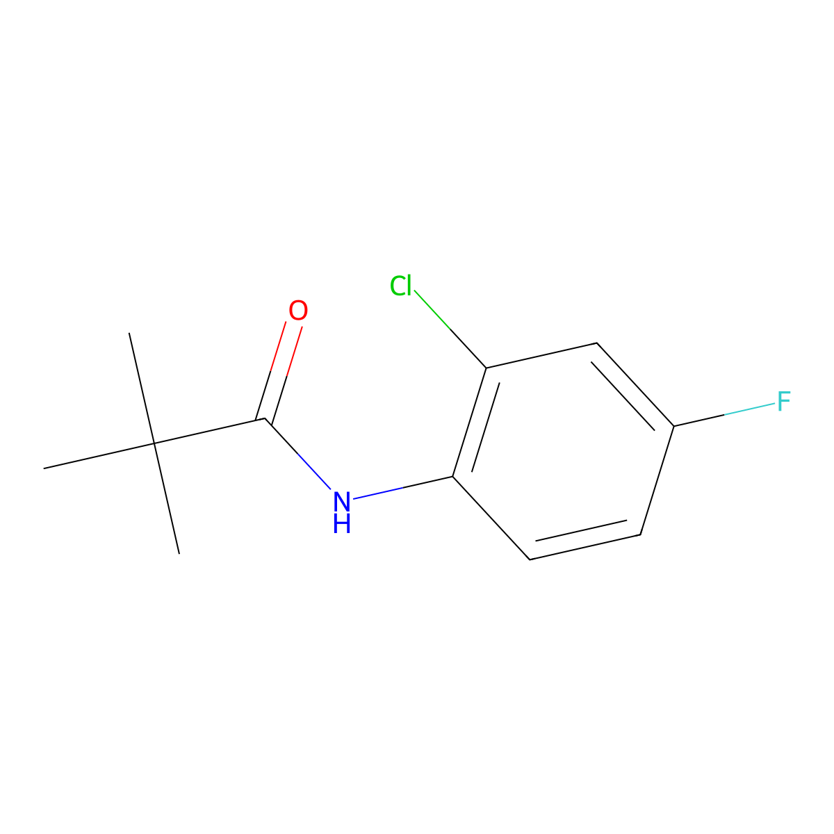 N-(2-chloro-4-fluorophenyl)-2,2-dimethylpropanamide molecular structure, CAS 1378317-10-2