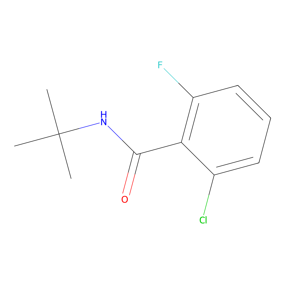 N-tert-butyl-2-chloro-6-fluorobenzamide molecular structure, CAS 1378319-74-4