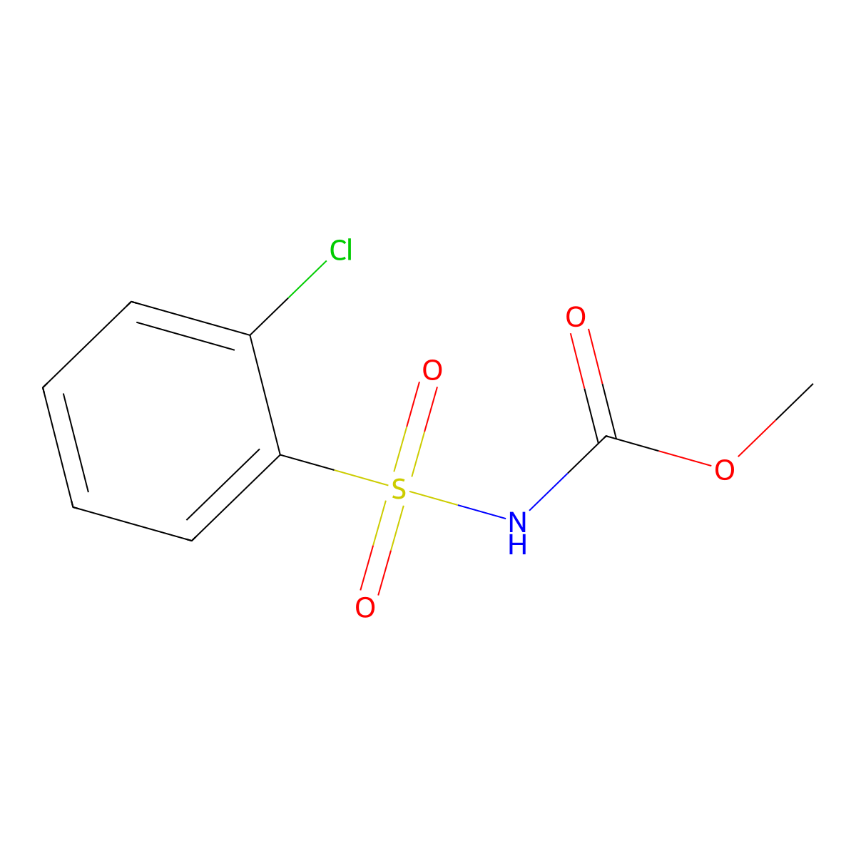Carbamic acid, [(2-chlorophenyl)sulfonyl]-, methyl ester molecular structure, CAS 137832-63-4
