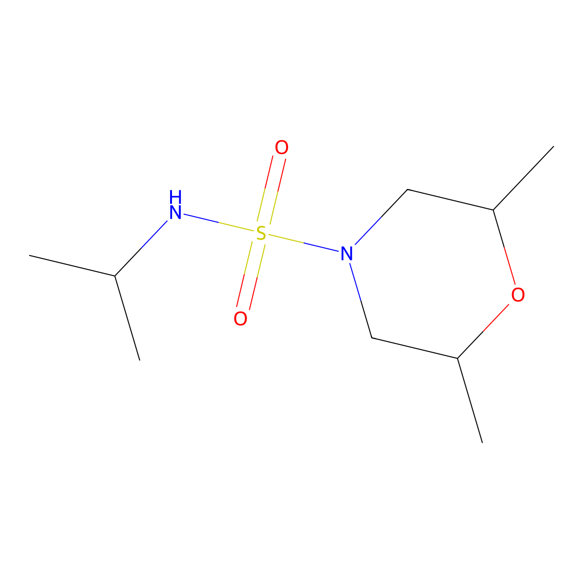 n-Isopropyl-2,6-dimethylmorpholine-4-sulfonamide molecular structure, CAS 1378322-46-3